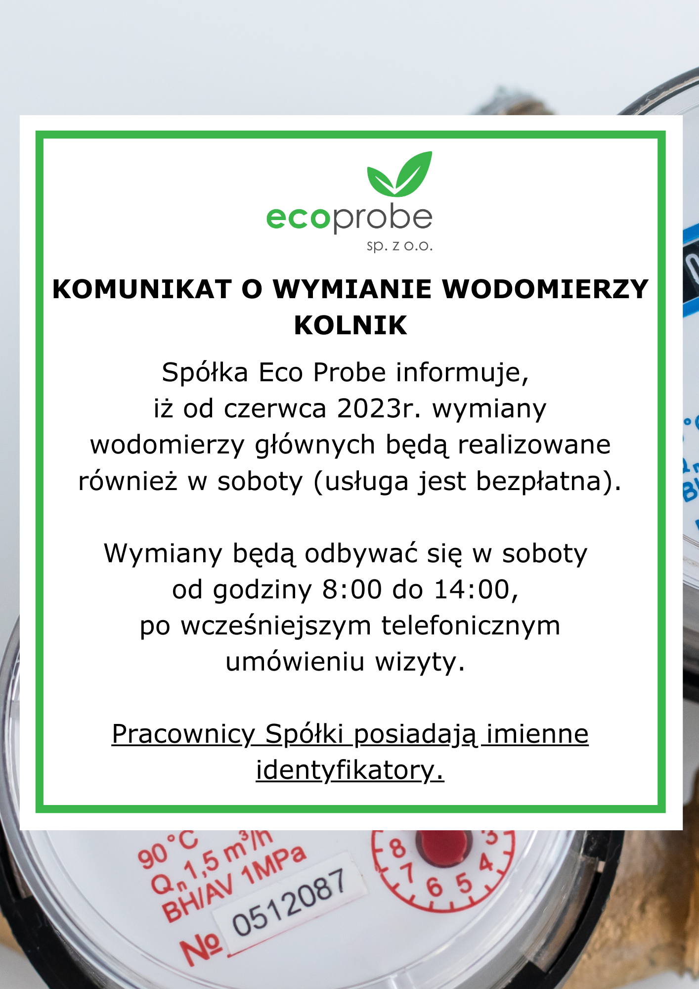 Wymiana wodomierzy - KOLNIK