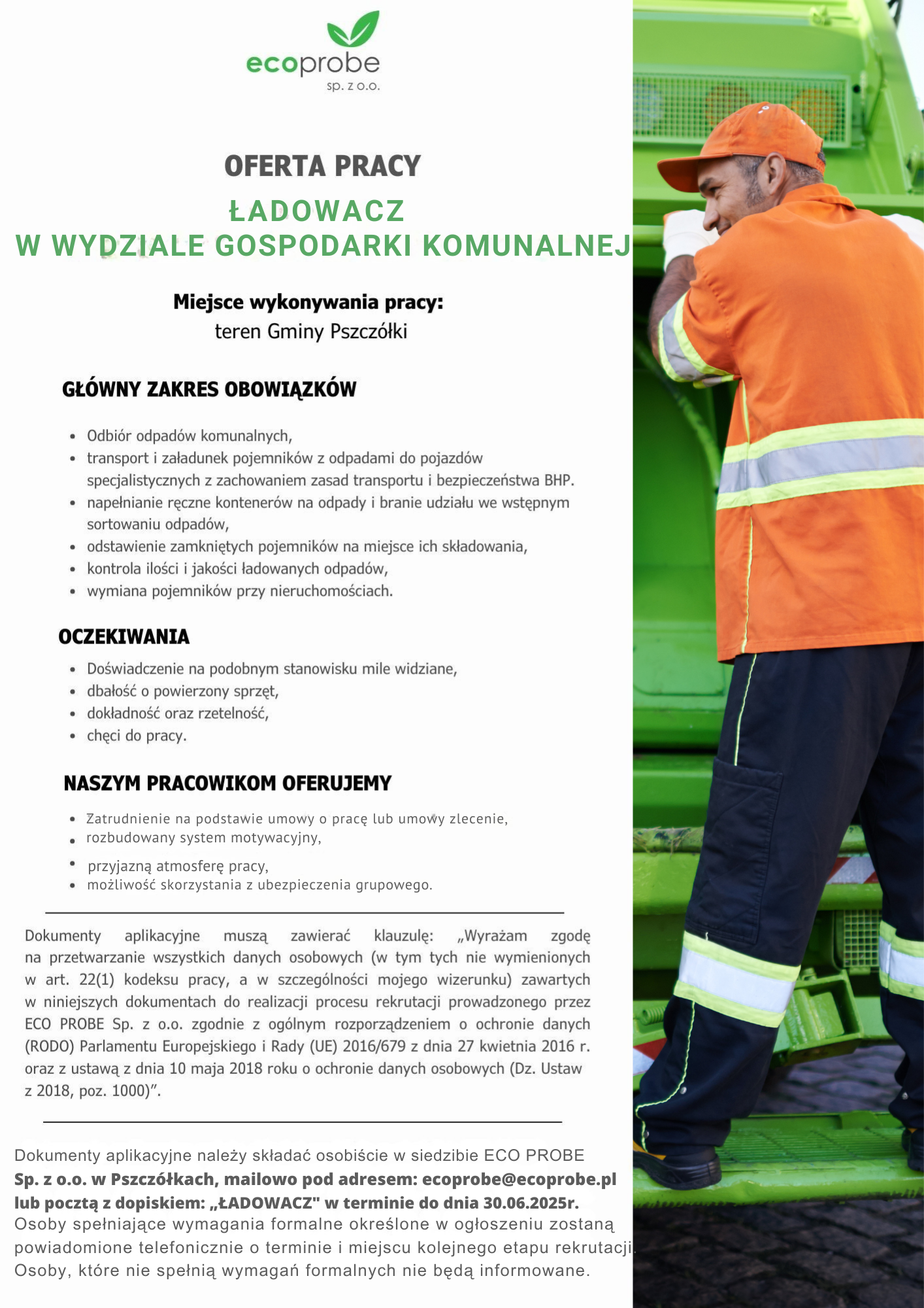 Nabór na stanowisko pracy: Ładowacz